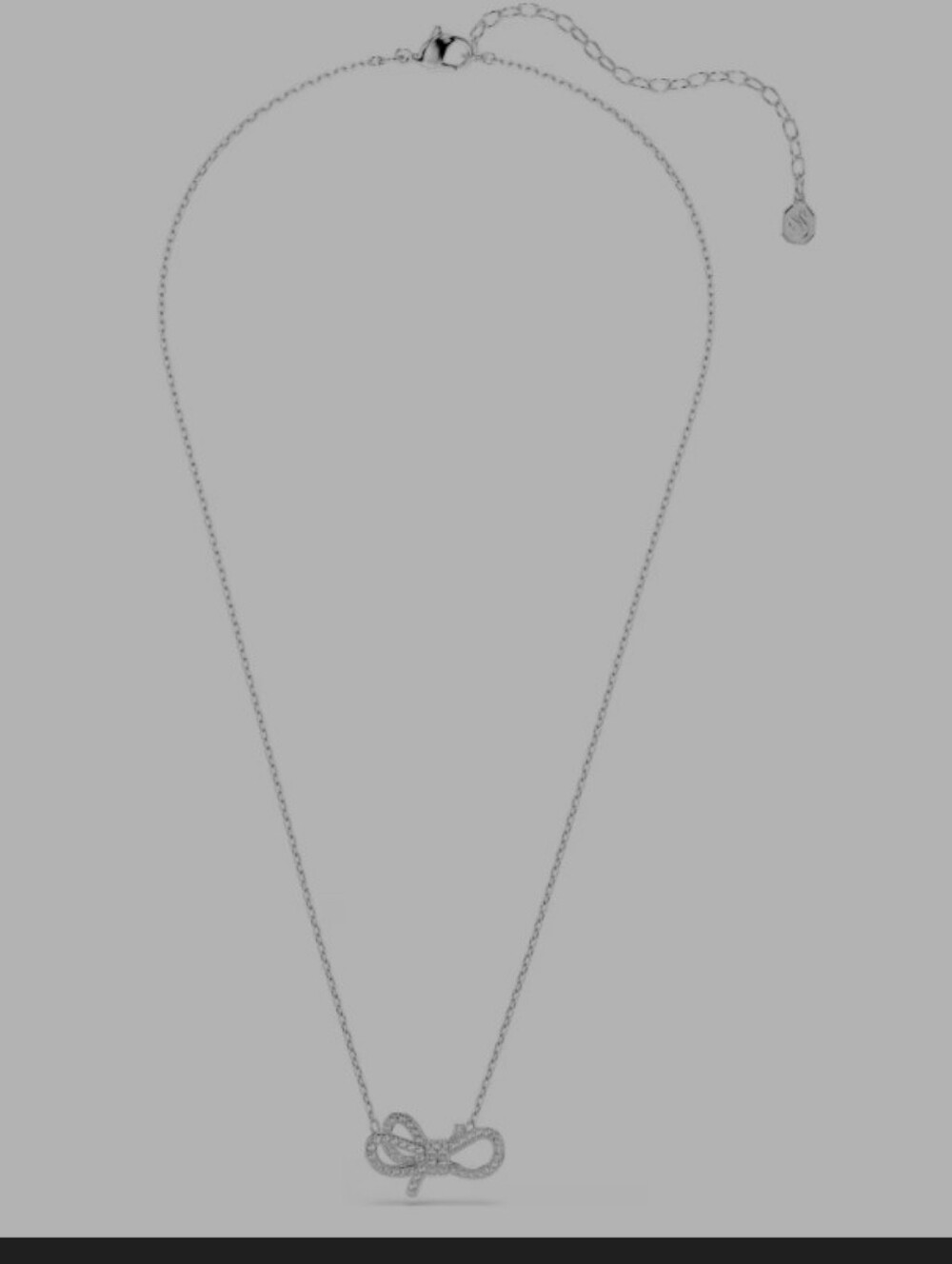 Swarovski Silver Crystal Lifelong Bow Necklace NWT - Picture 8 of 8